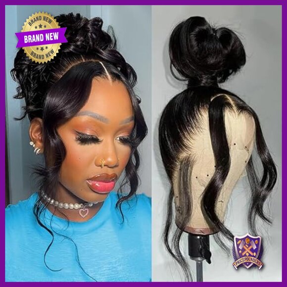 30 Inch 360 Lace Front Wig Human Hair Pre Plucked Glueless Body Wave